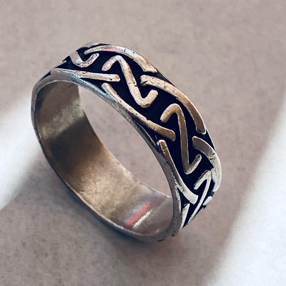 Vintage Men’s Celtic Knot Sterling Silver Ring Size 14